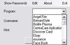 Passwords Screen Shot